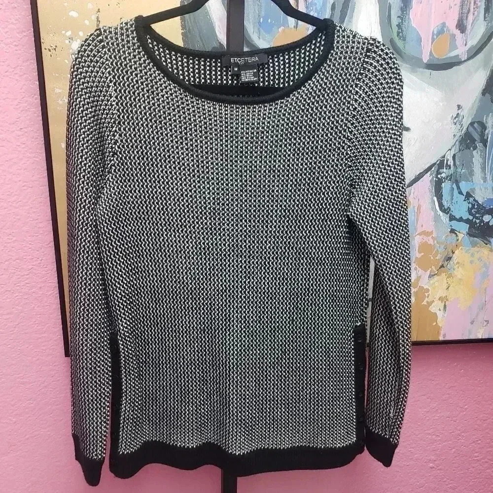 Etcetera Sweater with Side Buttons Size Medium